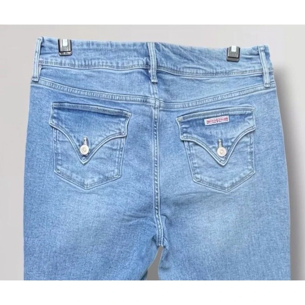Hudson Ankle Straight Leg Women’s 14 Mid Rise Flap Pocket Jeans Stretch Denim